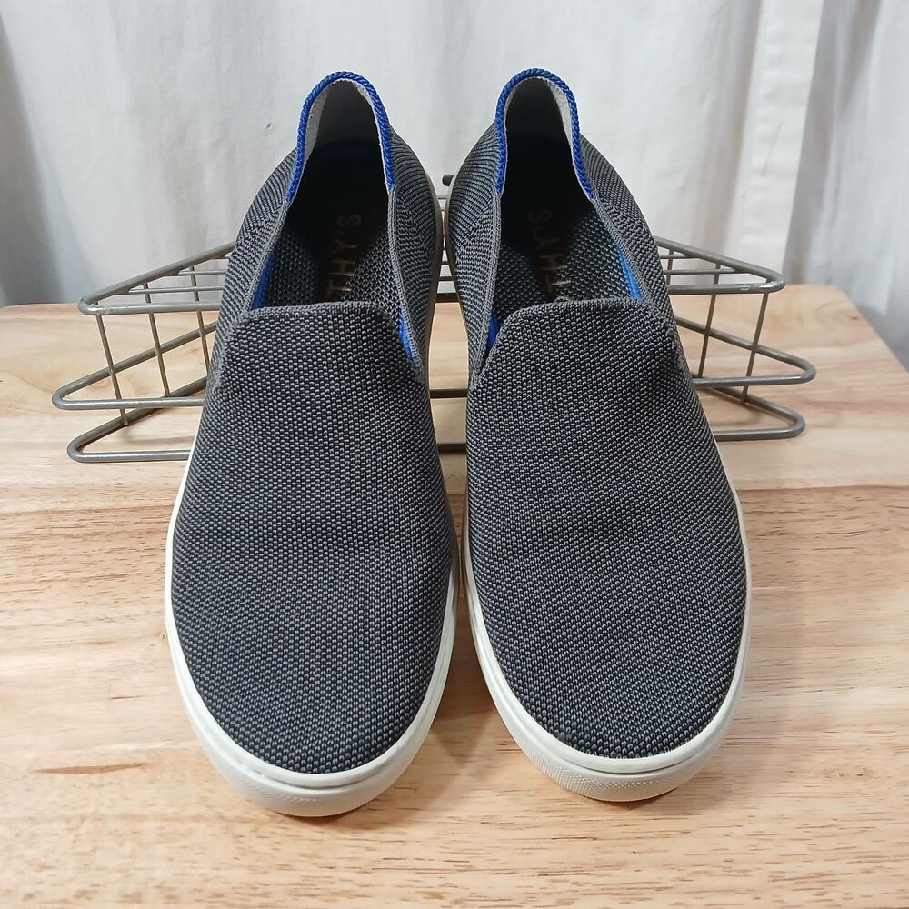Rothy's The Original Classic Slip On Sneakers Women's Sz 7 Gray Blue Flats